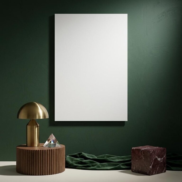 Neo Deco Forest Green Wall Poster Mockup