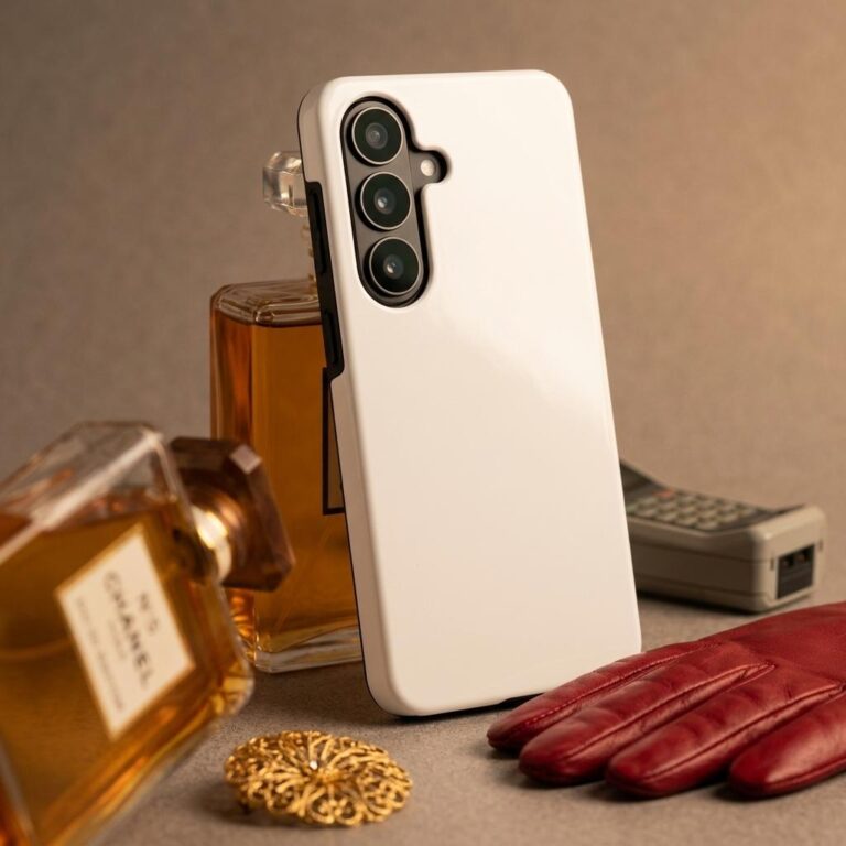 Free Galaxy S26 Tough Case Mockup with Amber Editorial Styling