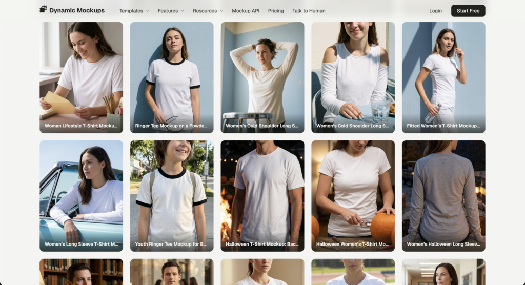 Dynamic Mockups free templates library you can use
