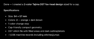 Returned the specs about the DST