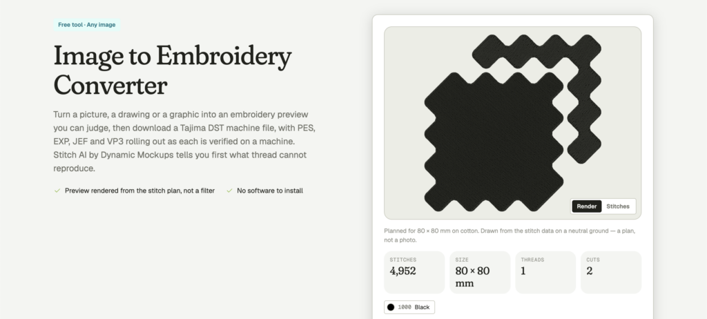 Free tool you can try to generate embroidery from image