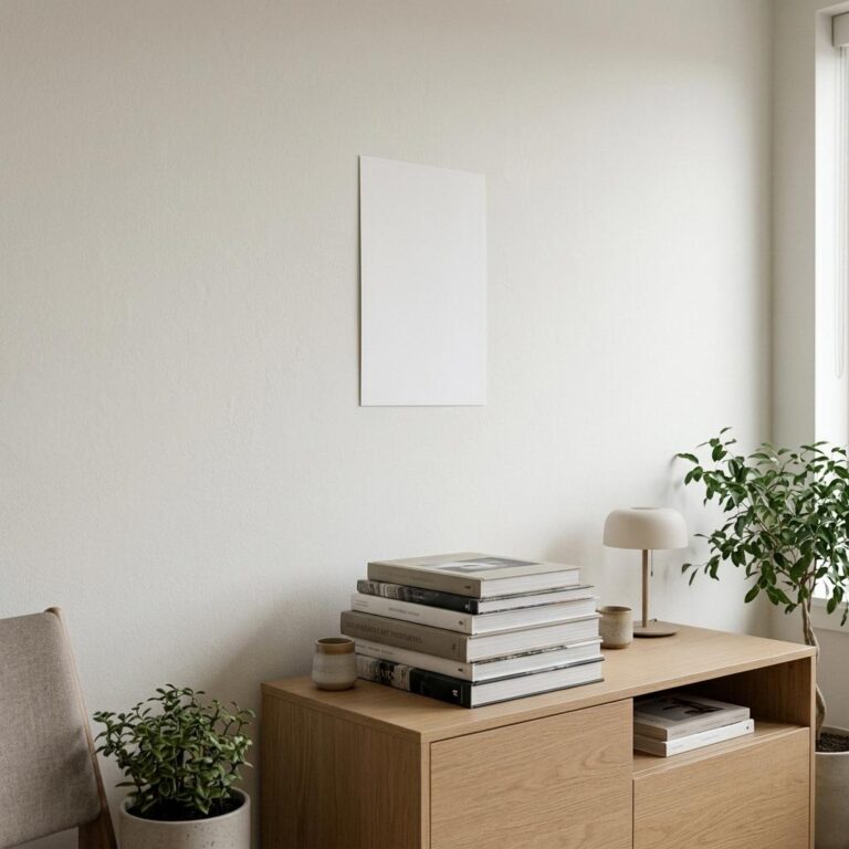 Minimalist Poster Mockup for Your Living Room Wall Art